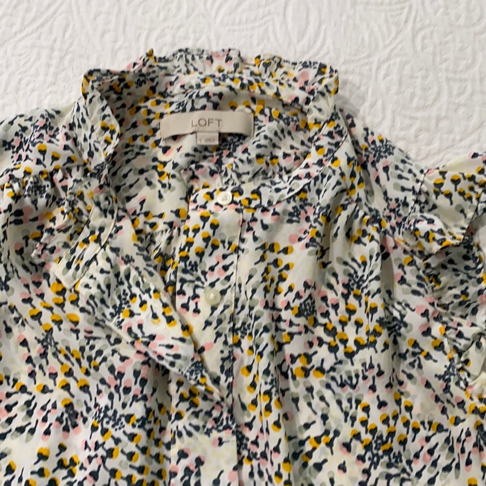 Loft ruffle sleeve and collar